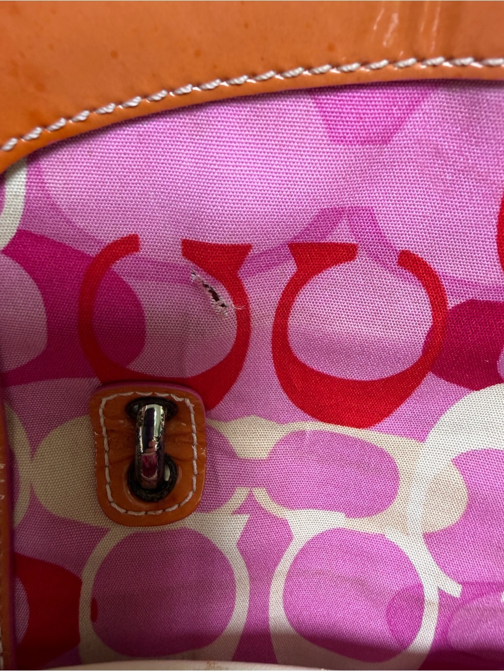 Coach Vintage Y2K Soho Straw Top Handle Basket Satchel Bag 6272 Pink White - Picture 12 of 16